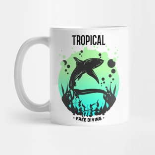 Tropical Free Diving - Shark Mug